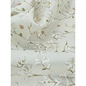 Porcelán virágos - hernyóselyem organza