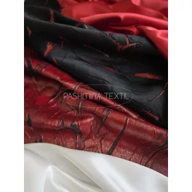 Piros modern mintás kétszínoldalas - Jacquard