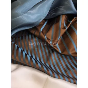 Tűrkíz-barna kétszínoldalas - Jacquard