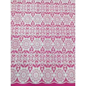 Geometrikus hímzett tüll - Fehér