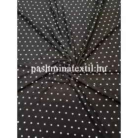 Viszkóz jersey - Fekete alapon fehér pettyes