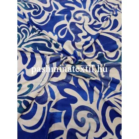 Viszkóz jersey - Fehér alapon kék modern minta